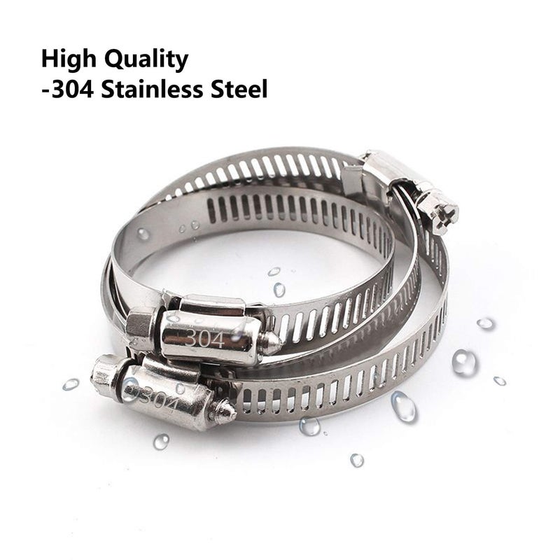 ZIPCCI Hose Clamp, 12 Pack Stainless Steel Worm Gear fuel line hose clamps, 21-38mm (3/4-1-1/2 inch) - Image 5